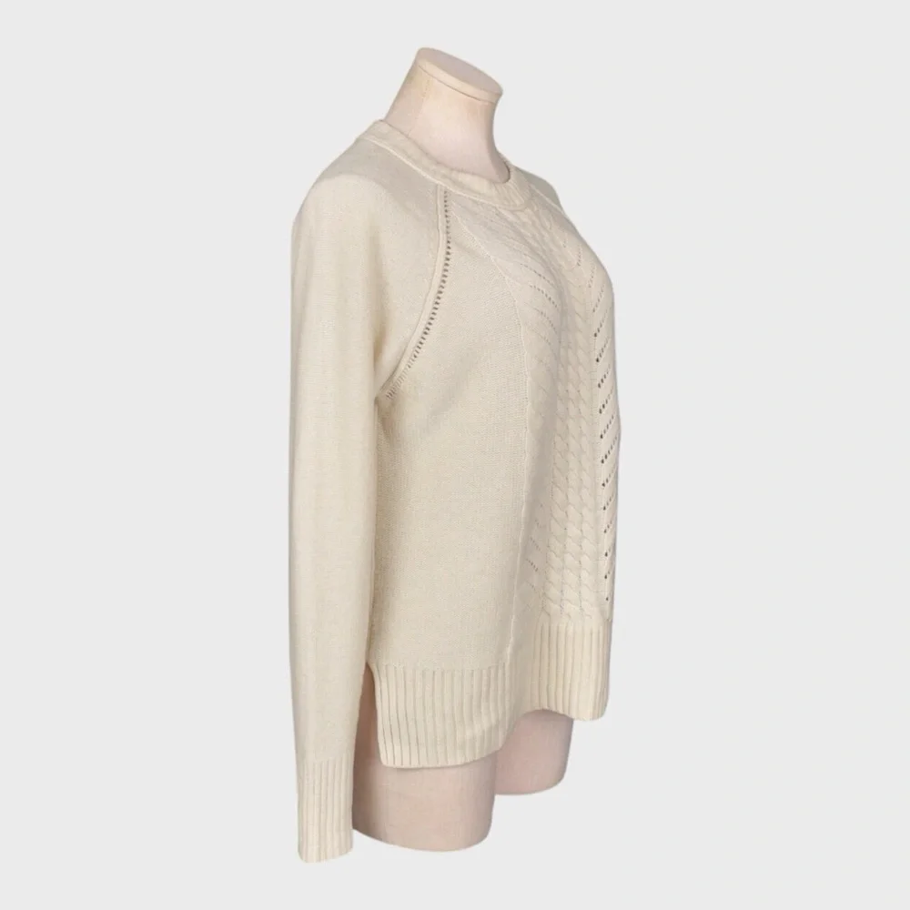 J Crew 100% Wool Cable Knit Crewneck‎ Sweater